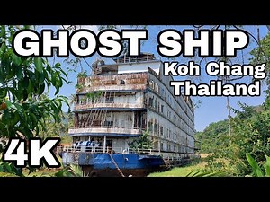 Walking tour of the abandoned hotel “GHOST SHIP” in the jungle | Amazing Koh Chang, Thailand | 4K