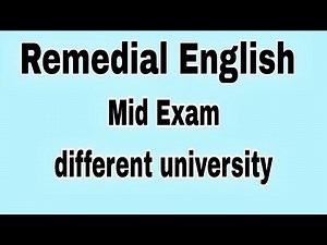🔴Remedial English Mid Exam with answer