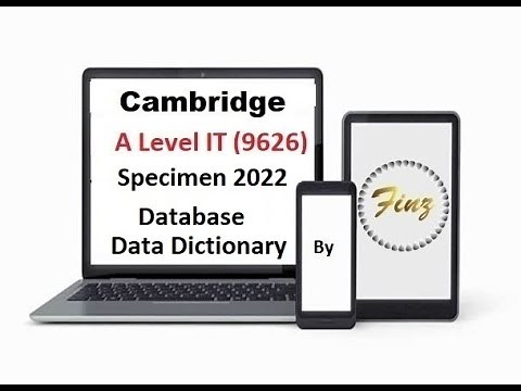 A LEVEL IT 9626 Specimen 2022 Paper 4 - Data dictionary