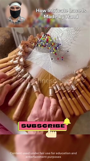 How Intricate Lace Is Made by Hand #BobbinLace #HandmadeCraft #TextileArt #Handloom #DIYArt