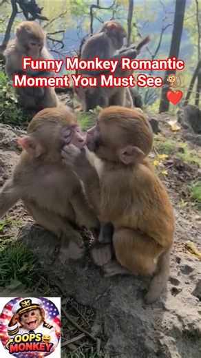 Funny Monkey Romantic Moment You Must See🐒❤️#MonkeyLove#FunnyMonkey #MonkeyKiss#ViralShorts #USAvira