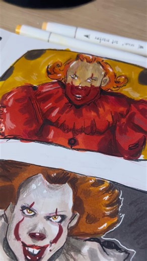 Pennywise during this scene🎈 #fypyoutube #drawingprocess #markerart #pennywise #fanart