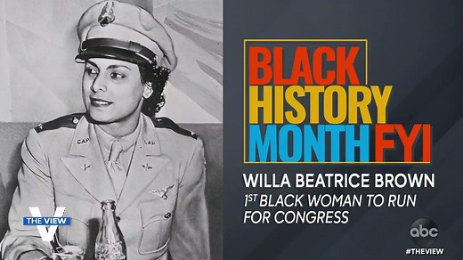 29K views · 1.1K reactions | On #PresidentsDay, The View honors the first Black woman to run for Congress, Willa Beatrice Brown. Learn how today’s #BlackHistoryMonth FYI set her life ambitions high, becoming the first Black woman to get a commercial pilot’s license, and more: https://abcn.ws/3j56ZWu | The View | Facebook