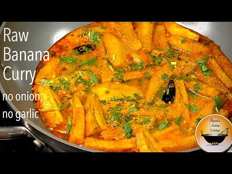 Raw Banana Curry|Raw Banana Gravy|Raw Banana Curry without onion and garlic|Plantain Masala Curry