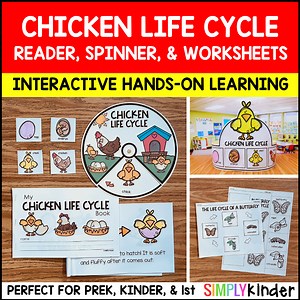 Chicken Life Cycle Activities, Life Cycle of a Chicken Reader, Worksheet, Craft, Spring Kindergarten Activities , 1st Grade - Simply Kinder
