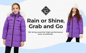 Wantdo Girl's Packable Winter Coat Fleece Filling Anorak Jacket with Hood Black 10/12