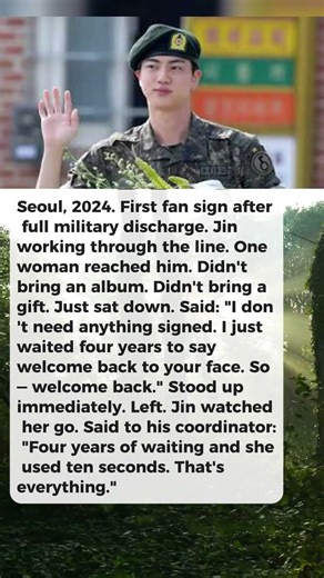 What a Fan Did for Jin That He Said Was the Last Thing He Expected and the First Thing He Needed