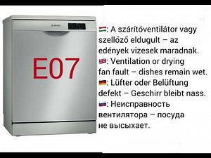 🔧 Bosch Dishwasher Error E07 – How to Fix |Ventilation / Drying Fan Fault |EN, HU, DE, RU|Help4Error