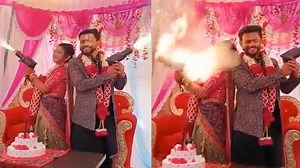 Yikes: Firework Gun Explodes In A Woman’s Face While Posing For Pictures At An Indian Wedding!