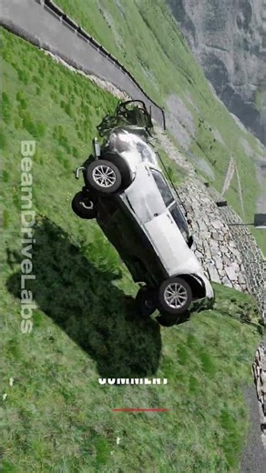 Car Slides Off a Deadly Mountain Cliff — Brutal Crash | BeamNG.Drive