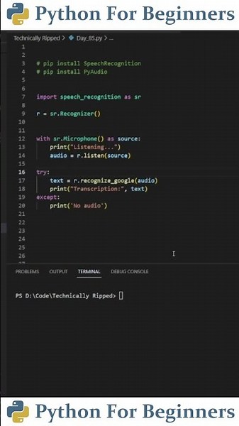 How To Turn Voice To Text With Python | Python For Beginners