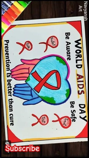 5 Best Poster drawings on World Aids Day / Aids Awareness poster drawing #art #shorts #posterdrawing