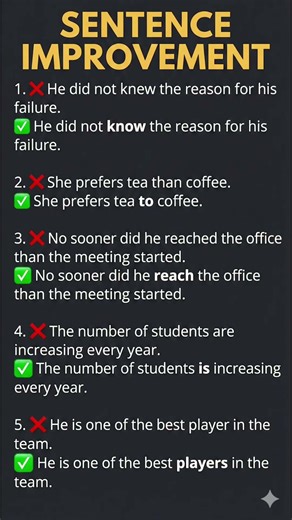 Stop Making These 5 Common Grammar Mistakes 🚫 | Master Sentence Improvement Rules