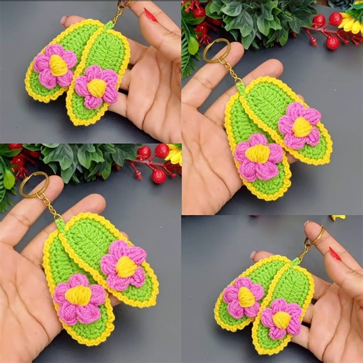 You will love the crocheted slipper keychain. (PART 3 | Knitter