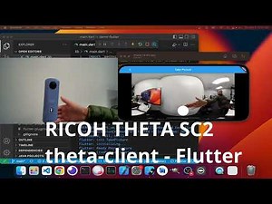 RICOH THETA SC2 theta-client Flutter Demo on iPhone
