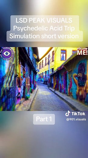 LSD PEAK VISUALS Psychedelic Acid Trip Simulation short version - part 1 #visuals #foryou #fyp #high #chill #learnontiktok