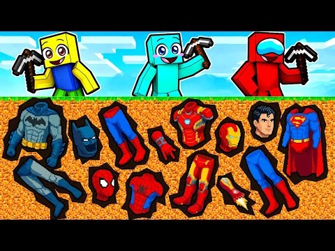 I found BURIED SUPERHEROES in Minecraft!
