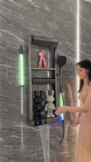 Next-Gen Smart Bathroom Shower Set | Digital Display & Built-In Storage Tower #LuxuryBathroom