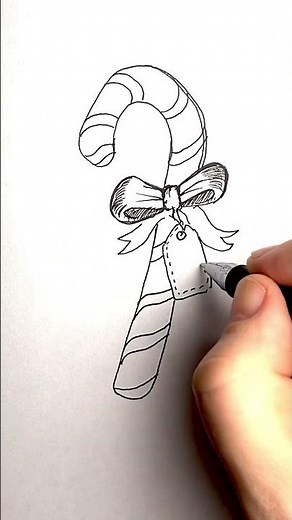How to Draw a Christmas Candy Cane – Easy Drawing #gorarts