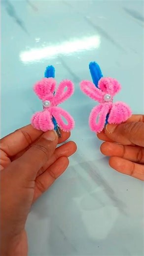 DIY clips ✨#shorts #diy #hairaccessories #pipecleaners