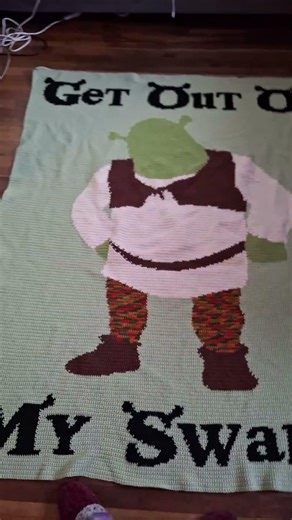Hey, get out of my swamp! Shrek tapestry blanket.