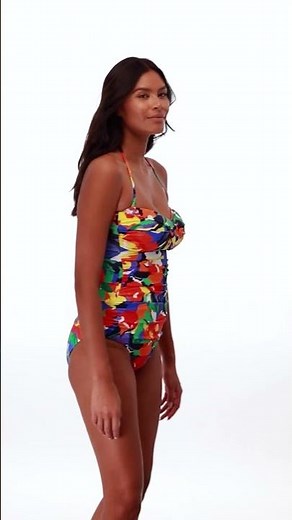 Lauren Ralph Lauren Bold Twist Bandini Tankini Top | SwimOutlet.com