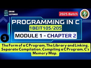 Module 1 Chapter 2, Part 2 Library and Linking, Separate Compilation, Compiling | Programming in C