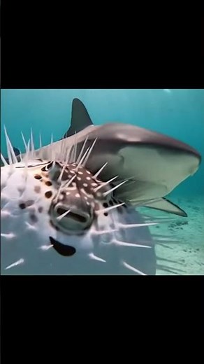 “Shark Tries to Bite a Pufferfish — Ends Up Full of Spikes!”