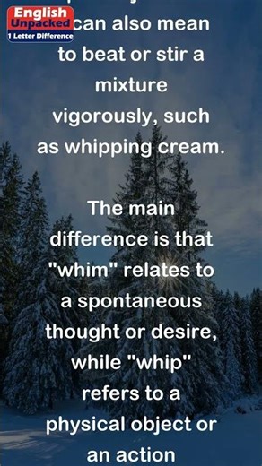 Whim and Whip (One Letter)