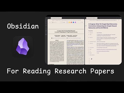 Quick Obsidian Setup for Reading Research Papers