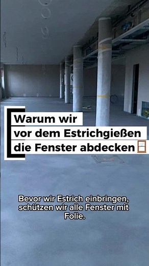 Vor dem Estrichgießen Fenster abdecken / Folie abdecken