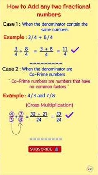 Adding fractional numbers part 1| LCM short tricks