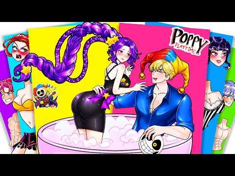 Magical Love Between LILY LOVEBRAIDS & PROTOTYPE in the Sauna - Poppy Playtime 5 | Sticker Book DIY