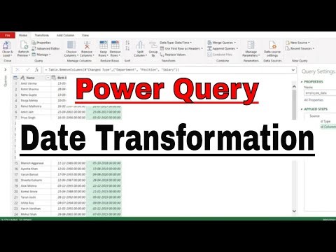 Power Query Date Transformation | Power Query Date Format | #powerqueryeditor
