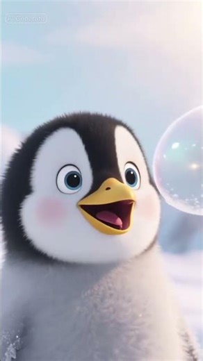 Penguin & the Frozen Bubble | A Magical Winter Moment ❄️🐧✨