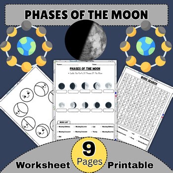 Phases Of The Moon Diagram Worksheet | Space Science Labeling Activity,Astronomy