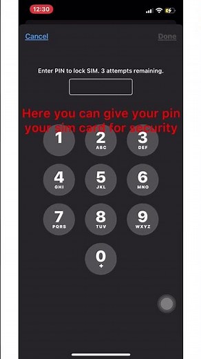 How to add pin code on SIM card in iPhone 12 for security?
