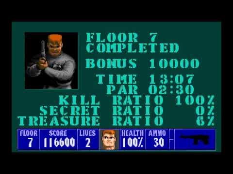 Wolfenstein 3D atmosphere. Floor 7. Action-Packed Moments.