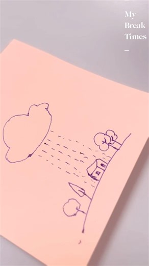 Sticky notes drawing - raining #shorts #shortvideo #drawing #stickynotes #easydrawing #draw #animate