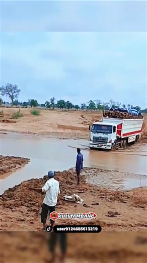 Unable to make it, this Hino 700 truck failed to get through this bad road #viralshorts #fyp