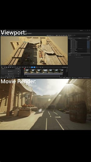 View vs Movie Render(UE 5)#unrealengine #3denvironment #gamedevelopment #unrealengine5 #movierender