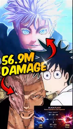 Gojo black flash damage is insane !