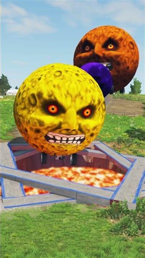 Big & Small Moon Colorful Monster Cars vs Giant Pit - BeamNG.drive #beamngdrive #26