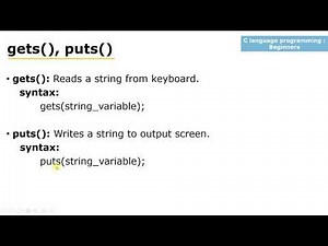 gets function and puts function in c