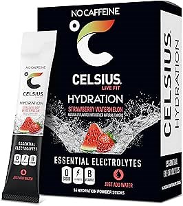 CELSIUS Hydration™ Strawberry Watermelon, Sugar Free Electrolyte Hydration Drink Mix (Pack of 14)