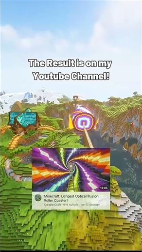 Longest Optical Illusions Roller Coaster ever built in Minecraft! (50`000 Blocks)#shorts