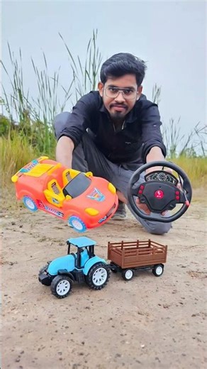 Unboxing Remote Control Tractor With Trolley & Testing🥶 #unboxing #shortsfeed #shorts #toys #rc
