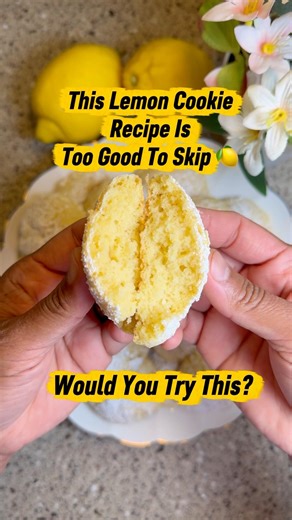 Soft & Chewy Lemon Cookies Recipe 🍋 Easy Homemade Cookies #lemoncookies #cookierecipe #shorts
