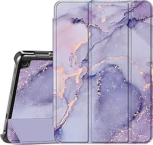 Fintie Slim Case for Kindle Fire HD 8 & Fire HD 8 Plus Tablet (12th Generation 2024/2022 & 10th Generation 2020 Release) - Ultra Lightweight Slim Shell Stand Cover with Auto Wake/Sleep, Lilac Marble