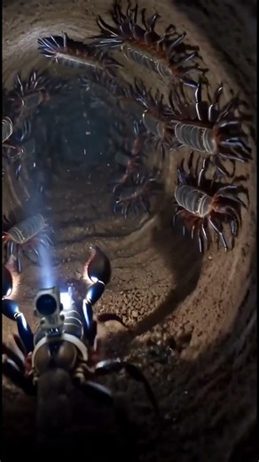 What Scorpions see underground 🔦 #microcamera #biology #wildliferesearch #naturedocumentary